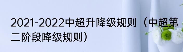 2021-2022中超升降级规则（中超第二阶段降级规则）