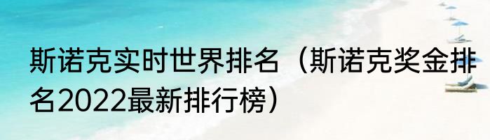 斯诺克实时世界排名（斯诺克奖金排名2022最新排行榜）
