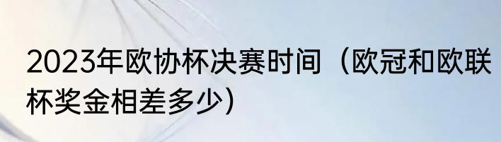 2023年欧协杯决赛时间（欧冠和欧联杯奖金相差多少）