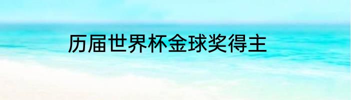 历届世界杯金球奖得主