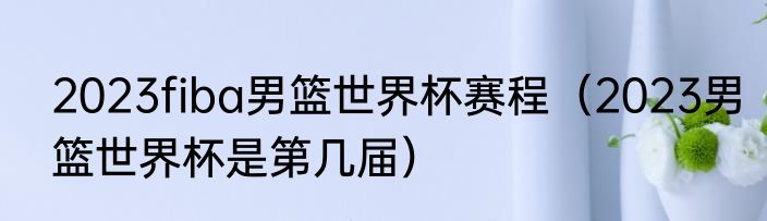 2023fiba男篮世界杯赛程（2023男篮世界杯是第几届）