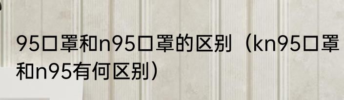 95口罩和n95口罩的区别（kn95口罩和n95有何区别）