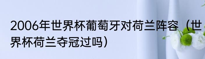 2006年世界杯葡萄牙对荷兰阵容（世界杯荷兰夺冠过吗）