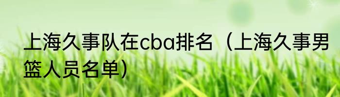 上海久事队在cba排名（上海久事男篮人员名单）