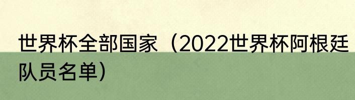 世界杯全部国家（2022世界杯阿根廷队员名单）
