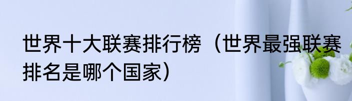 世界十大联赛排行榜（世界最强联赛排名是哪个国家）