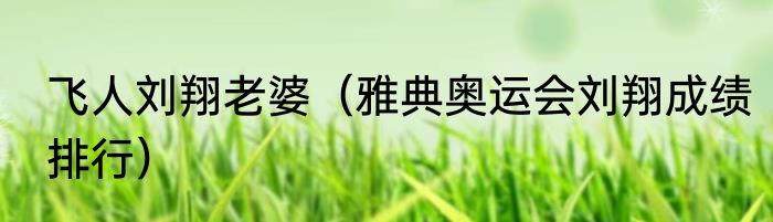 飞人刘翔老婆（雅典奥运会刘翔成绩排行）