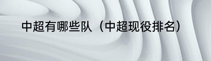 中超有哪些队（中超现役排名）