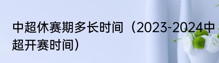 中超休赛期多长时间（2023-2024中超开赛时间）