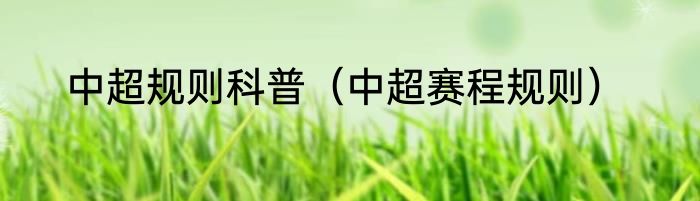 中超规则科普（中超赛程规则）