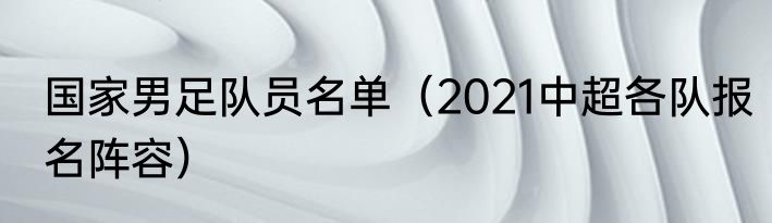 国家男足队员名单（2021中超各队报名阵容）