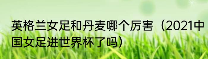 英格兰女足和丹麦哪个厉害（2021中国女足进世界杯了吗）