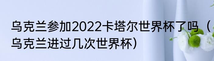 乌克兰参加2022卡塔尔世界杯了吗（乌克兰进过几次世界杯）