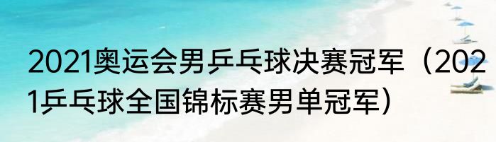 2021奥运会男乒乓球决赛冠军（2021乒乓球全国锦标赛男单冠军）