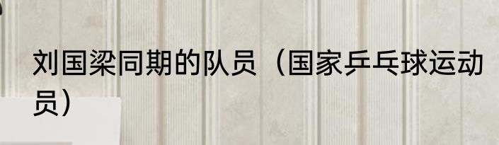 刘国梁同期的队员（国家乒乓球运动员）