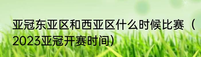 亚冠东亚区和西亚区什么时候比赛(2023亚冠开赛时间)