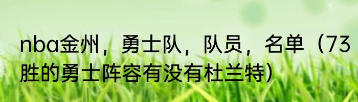 nba金州，勇士队，队员，名单（73胜的勇士阵容有没有杜兰特）