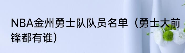 NBA金州勇士队队员名单（勇士大前锋都有谁）