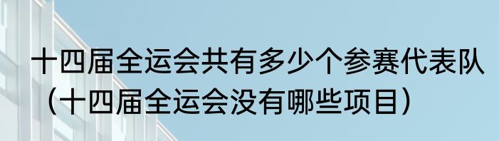 十四届全运会共有多少个参赛代表队（十四届全运会没有哪些项目）