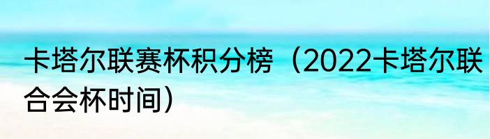 卡塔尔联赛杯积分榜（2022卡塔尔联合会杯时间）