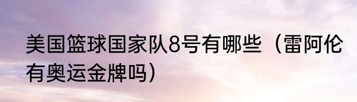 美国篮球国家队8号有哪些（雷阿伦有奥运金牌吗）