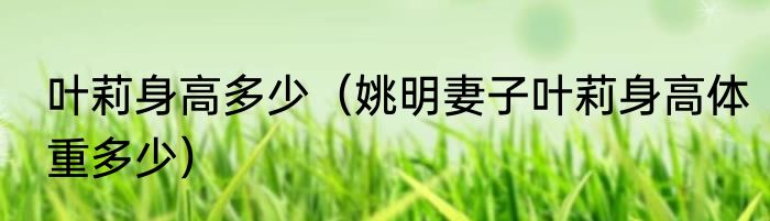 叶莉身高多少（姚明妻子叶莉身高体重多少）