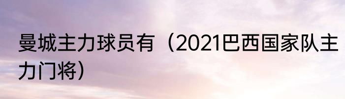 曼城主力球员有（2021巴西国家队主力门将）