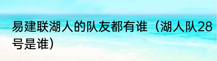 易建联湖人的队友都有谁（湖人队28号是谁）
