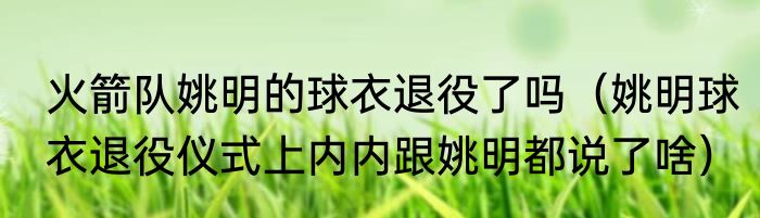 火箭队姚明的球衣退役了吗（姚明球衣退役仪式上内内跟姚明都说了啥）