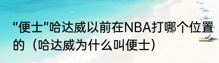 “便士”哈达威以前在NBA打哪个位置的（哈达威为什么叫便士）
