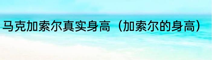 马克加索尔真实身高（加索尔的身高）