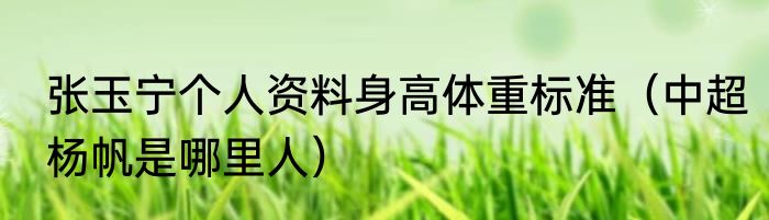 张玉宁个人资料身高体重标准（中超杨帆是哪里人）