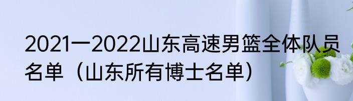 2021一2022山东高速男篮全体队员名单（山东所有博士名单）
