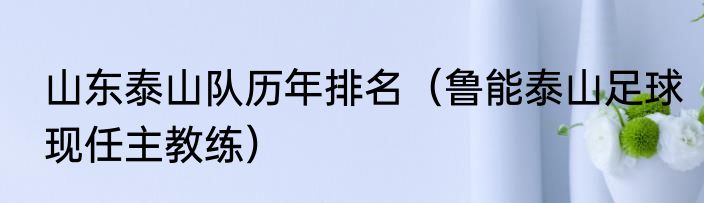山东泰山队历年排名（鲁能泰山足球现任主教练）