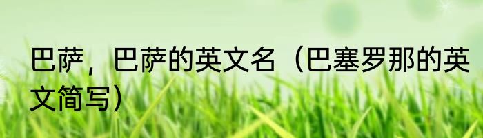 巴萨，巴萨的英文名（巴塞罗那的英文简写）