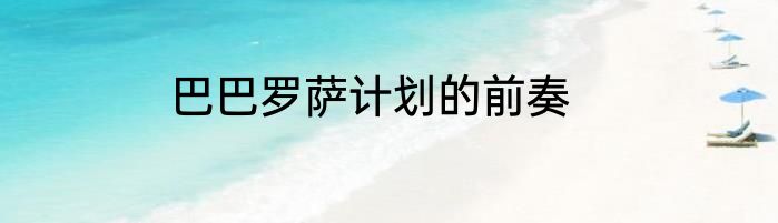 巴巴罗萨计划的前奏