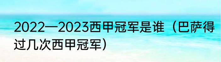 2022—2023西甲冠军是谁（巴萨得过几次西甲冠军）