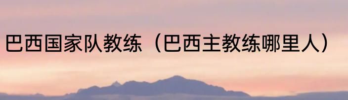 巴西国家队教练（巴西主教练哪里人）