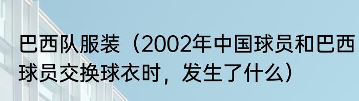 巴西队服装（2002年中国球员和巴西球员交换球衣时，发生了什么）