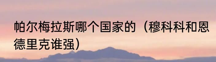 帕尔梅拉斯哪个国家的（穆科科和恩德里克谁强）