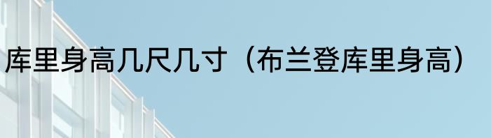 库里身高几尺几寸（布兰登库里身高）