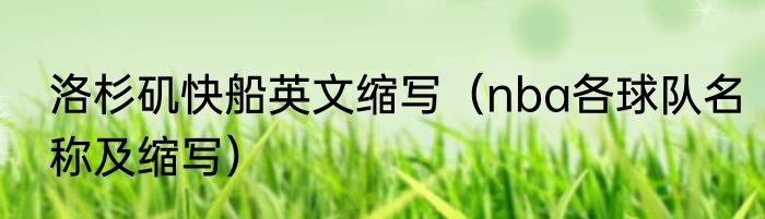 洛杉矶快船英文缩写（nba各球队名称及缩写）