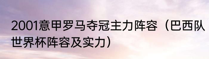 2001意甲罗马夺冠主力阵容（巴西队世界杯阵容及实力）