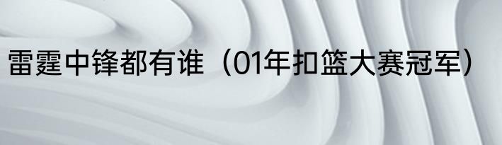 雷霆中锋都有谁（01年扣篮大赛冠军）