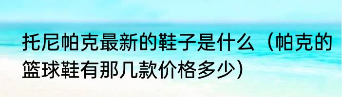 托尼帕克最新的鞋子是什么（帕克的篮球鞋有那几款价格多少）