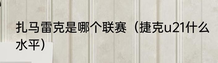 扎马雷克是哪个联赛（捷克u21什么水平）