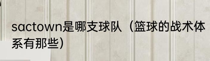 sactown是哪支球队（篮球的战术体系有那些）