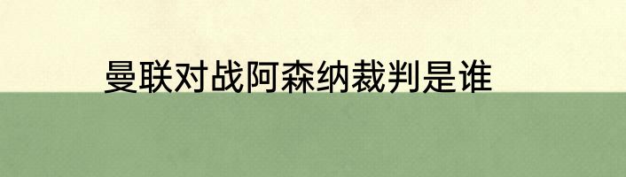 曼联对战阿森纳裁判是谁