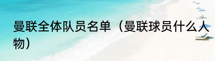 曼联全体队员名单（曼联球员什么人物）