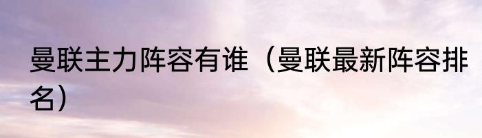 曼联主力阵容有谁（曼联最新阵容排名）